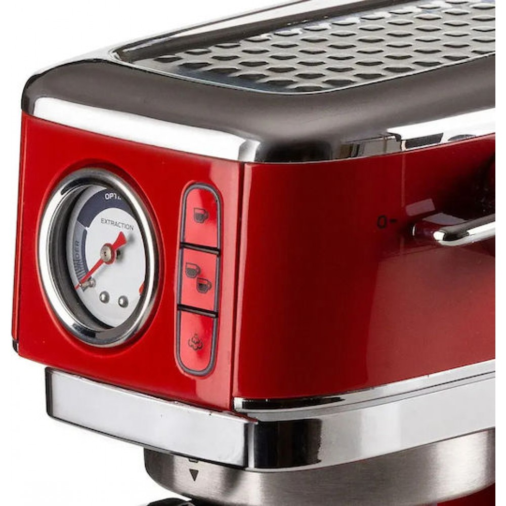 Ariete Perfetto Slim Μηχανή Espresso 1300W Πίεσης 15bar Κόκκινη 1381/33 Ariete Perfetto Slim Μηχανή Espresso 1300W Πίεσης 15bar Κόκκινη 1381/33