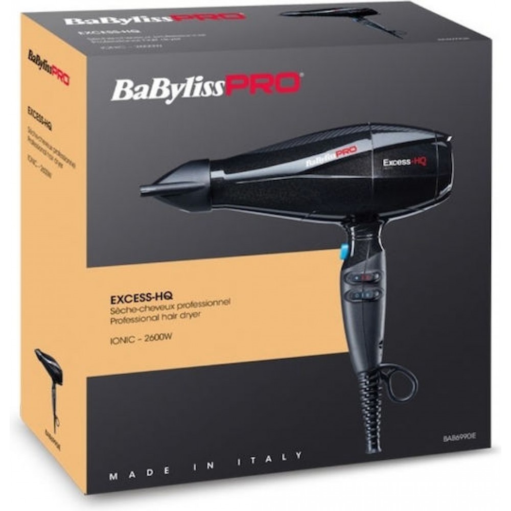 Babyliss Pro Dryers Excess Επαγγελματικό Πιστολάκι Μαλλιών 2600W Black BAB6990IE Babyliss Pro Dryers Excess Επαγγελματικό Πιστολάκι Μαλλιών 2600W Black BAB6990IE