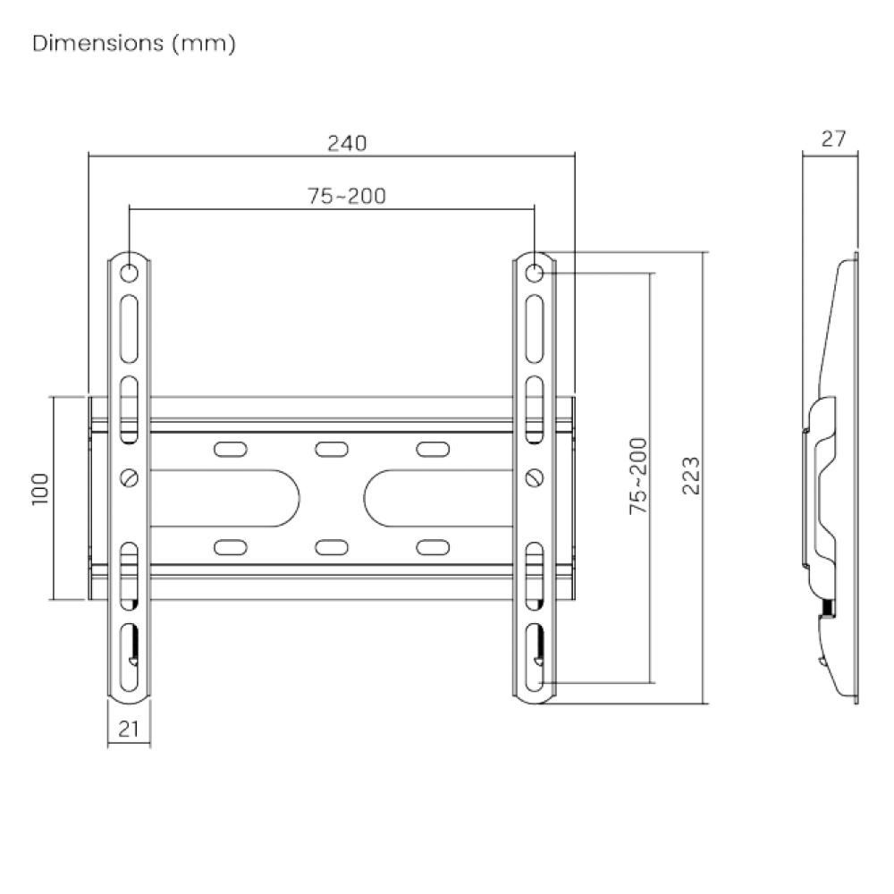 BrateckKL31-22F Fixed Slim TV Wall mount BrateckKL31-22F Fixed Slim TV Wall mount