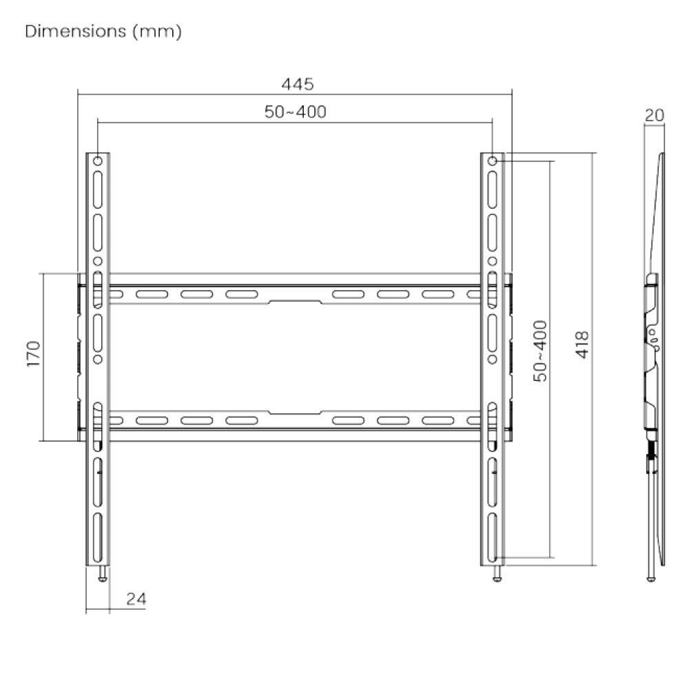 Brateck KL32-44F Fixed Slim TV Wall mount Brateck KL32-44F Fixed Slim TV Wall mount