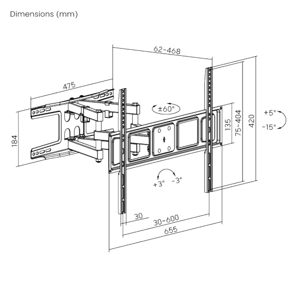 Brateck LPA63-466 Slim Swivel TV Wall Mount Brateck LPA63-466 Slim Swivel TV Wall Mount