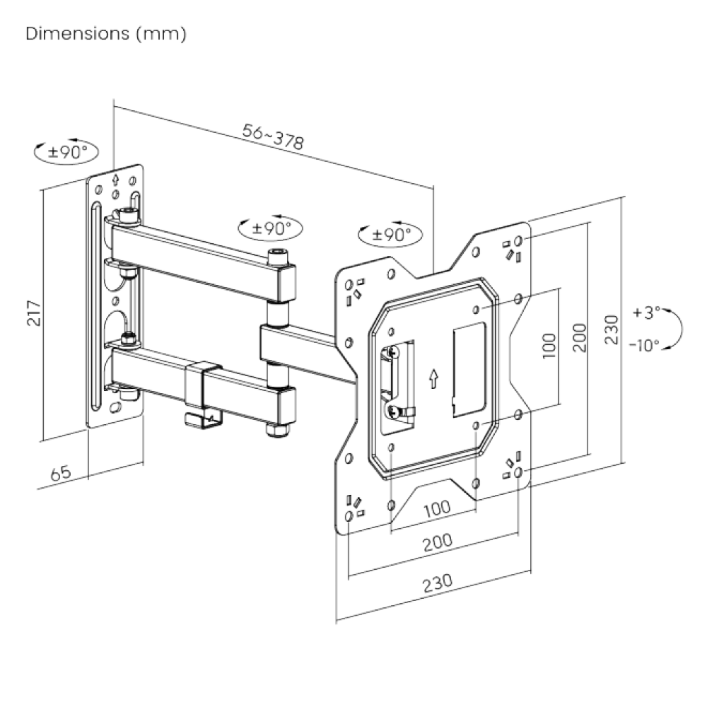 Brateck LPA68-223 Slim Swivel TV Wall Mount Brateck LPA68-223 Slim Swivel TV Wall Mount