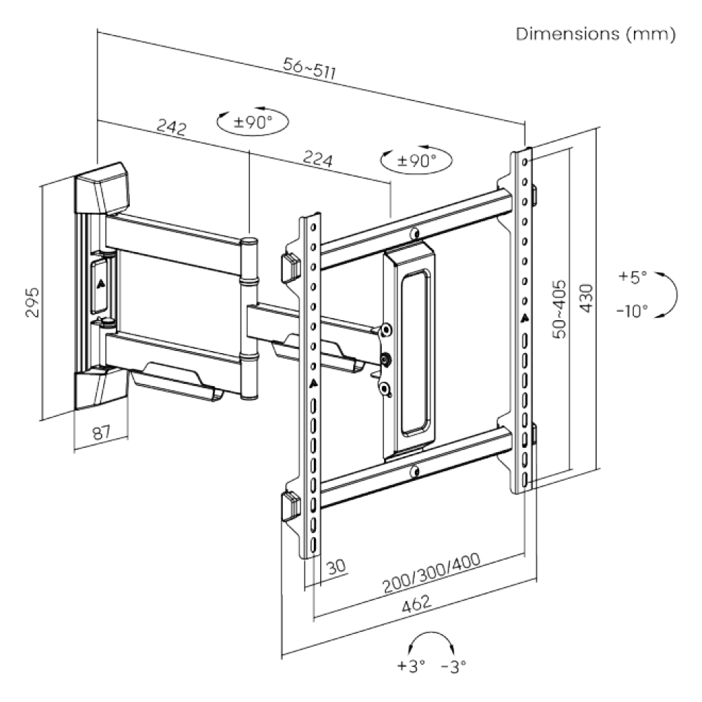 Brateck LPA76-443 Slim Swivel TV Wall Mount Brateck LPA76-443 Slim Swivel TV Wall Mount