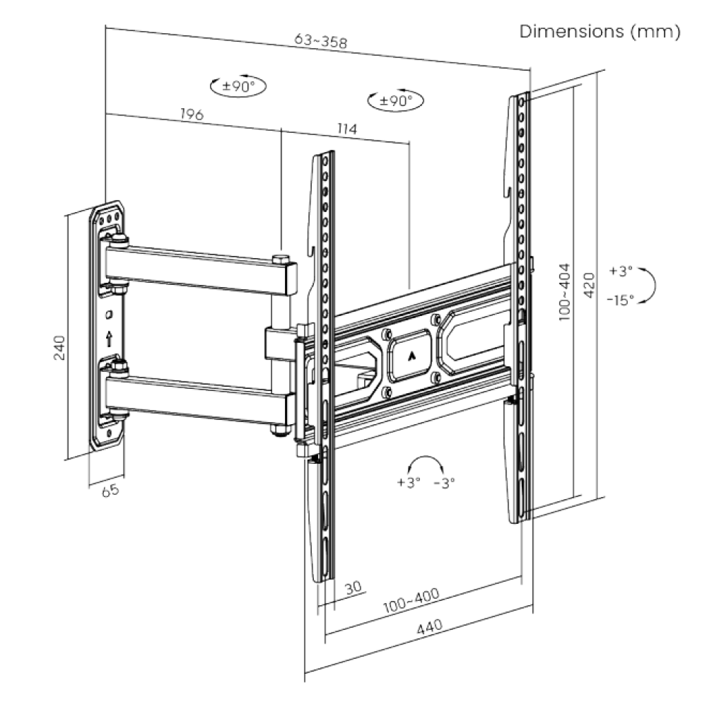 Brateck LPA78-443 Slim Swivel TV Wall Mount Brateck LPA78-443 Slim Swivel TV Wall Mount