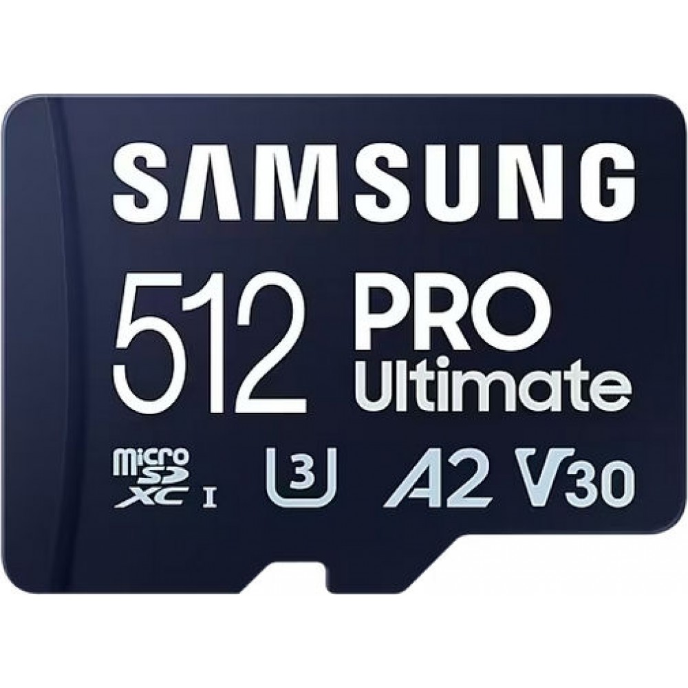 Samsung PRO Ultimate microSDXC 512GB Class 10 U3 V30 A2 UHS-I με αντάπτορα Samsung PRO Ultimate microSDXC 512GB Class 10 U3 V30 A2 UHS-I με αντάπτορα