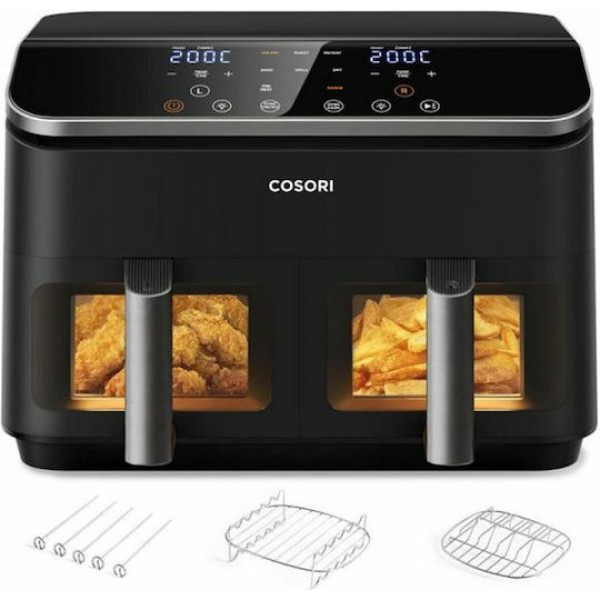 Cosori Dual Basket 8.5 Chef Edition Air Fryer με Διπλό Αποσπώμενο Κάδο 8.5lt Μαύρο