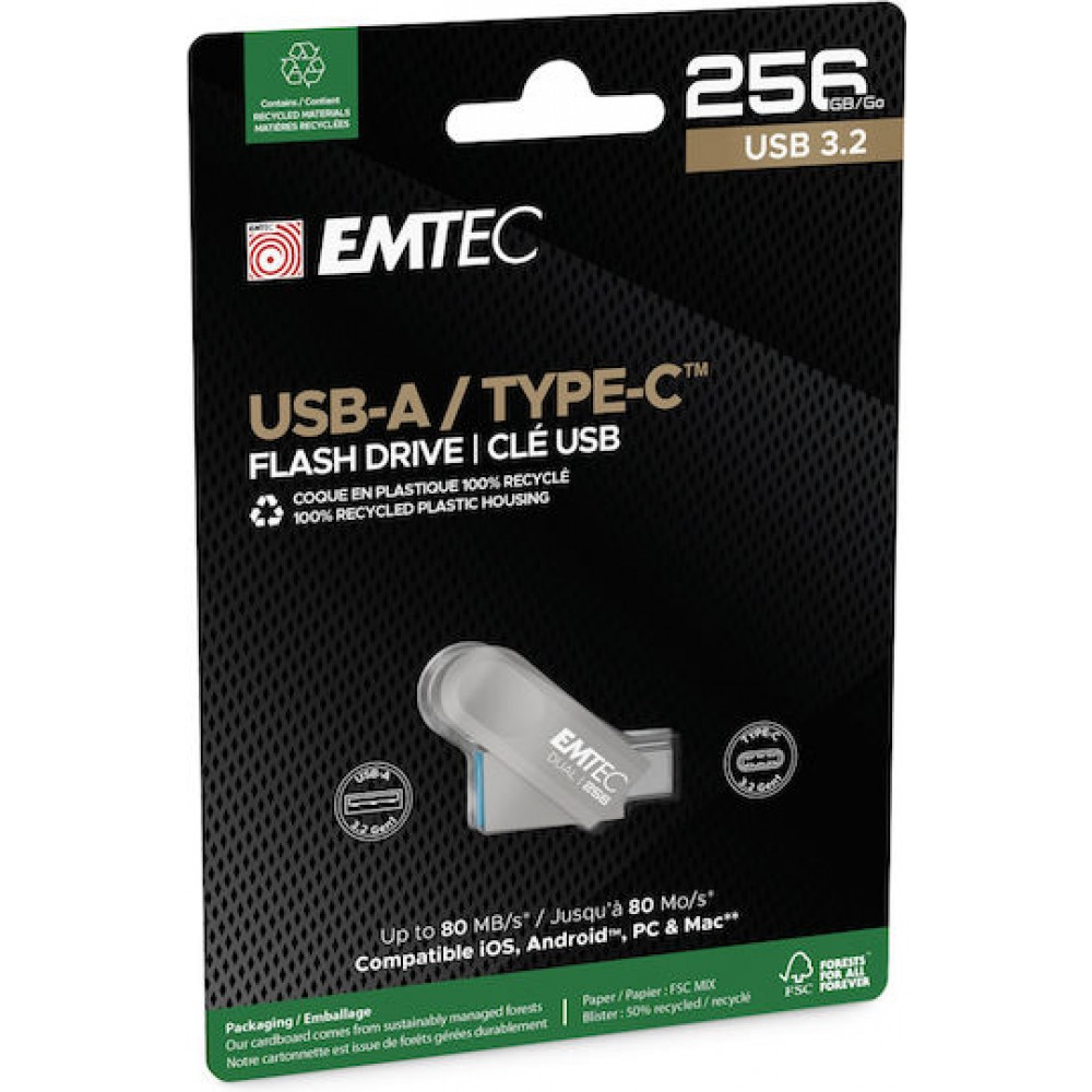 Emtec USB 3.2 D280 Type C Dual 256GB