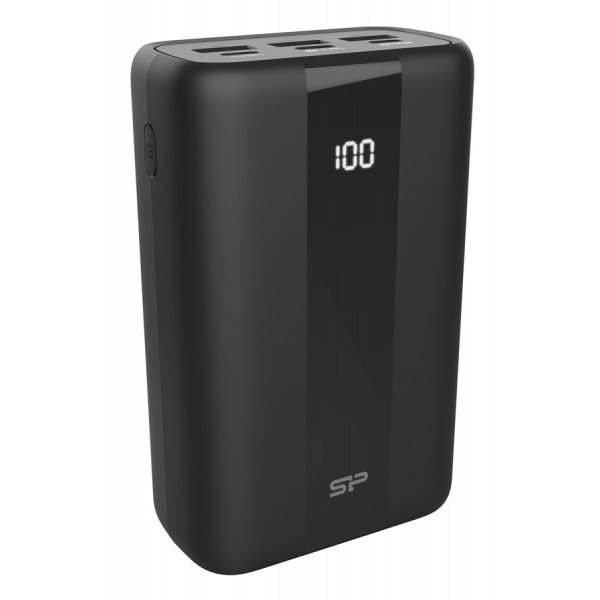 SP PowerBank QX55 Triple USB-A Output, 1x Type-C In/Output , Triple input: Type-C, Micro-USB, Lightning, QC/PD, 30.000 mAh