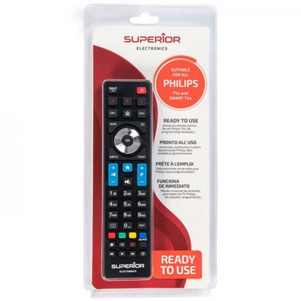 Superior Συμβατό Τηλεχειριστήριο Ready To Use για Τηλεοράσεις Philips Black