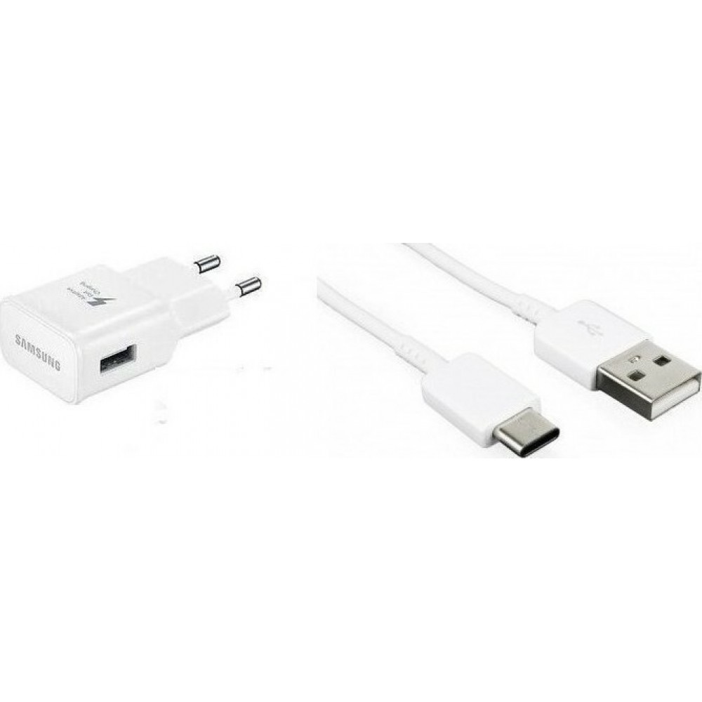 Sasmung USB Type-C Cable & Wall Adapter Λευκό (EP-TA20EWE+EP-DN930CWE) (Retail)