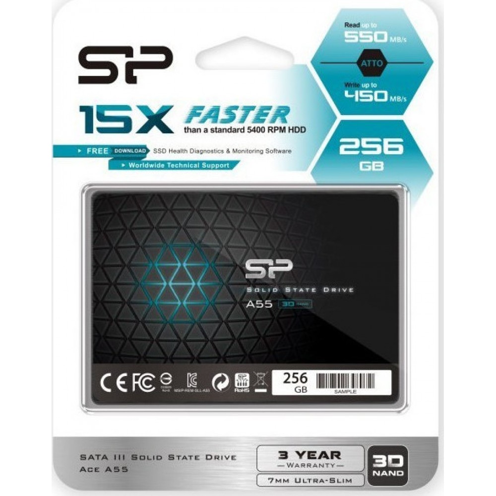 SILICON POWER (SSD) 2.5" Sata, A55 256GB TLC SILICON POWER (SSD) 2.5" Sata, A55 256GB TLC