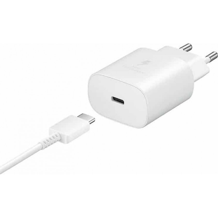 USB Type-C Cable & Wall Adapter Λευκό (Travel Adapter 25W) Original Blister