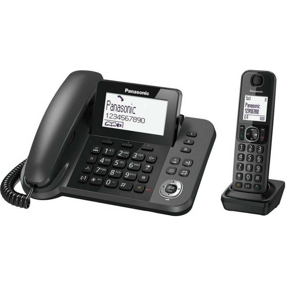 Panasonic KX-TGF310 Ασύρματο Τηλέφωνο Duo με Aνοιχτή Aκρόαση Μαύρο Ελληνικό Μενο΄ύ Panasonic KX-TGF310 Ασύρματο Τηλέφωνο Duo με Aνοιχτή Aκρόαση Μαύρο Ελληνικό Μενο΄ύ