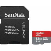 Sandisk Ultra microSDHC 32GB Class 10 U1 A1 UHS-I με αντάπτορα