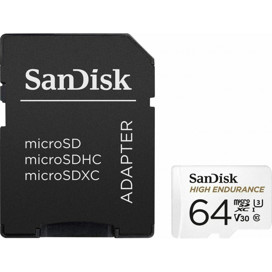 Sandisk High Endurance microSDXC 64GB Class 10 U3 V30 UHS-I με αντάπτορα