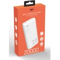 Silicon Power QS15 Power Bank 20000mAh 18W με 2 Θύρες USB-A και Θύρα USB-C Power Delivery / Quick Charge 3.0 Λευκό