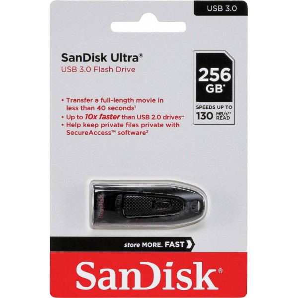 Sandisk Ultra 256GB USB 3.0 Stick Μαύρο SDCZ48-256G-U46 Sandisk Ultra 256GB USB 3.0 Stick Μαύρο SDCZ48-256G-U46