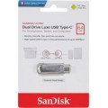 Sandisk Ultra Dual Drive Luxe 64GB USB 3.1 Stick με σύνδεση USB-C Ασημί SDDDC4-064G-G46
