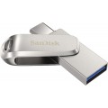 Sandisk Ultra Dual Drive Luxe 64GB USB 3.1 Stick με σύνδεση USB-C Ασημί SDDDC4-064G-G46