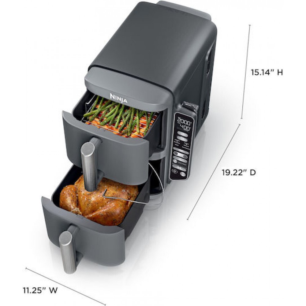 Ninja Air Fryer με Διπλό Αποσπώμενο Κάδο 9.5lt Γκρι SL451EU Ninja Air Fryer με Διπλό Αποσπώμενο Κάδο 9.5lt Γκρι SL451EU