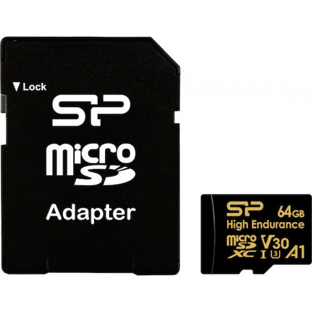 Silicon Power microSDXC 64GB Class 10 V30 με αντάπτορα High Endurance Silicon Power microSDXC 64GB Class 10 V30 με αντάπτορα High Endurance