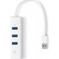 TP-LINK UE330 v3 USB 3.0 Hub 3 Θυρών με σύνδεση USB-A / Ethernet Λευκό (UE330)