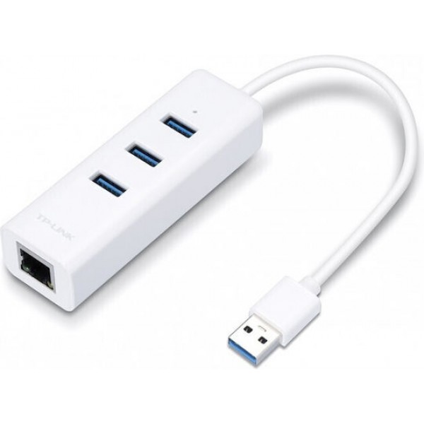TP-LINK UE330 v3 USB 3.0 Hub 3 Θυρών με σύνδεση USB-A / Ethernet Λευκό (UE330) TP-LINK UE330 v3 USB 3.0 Hub 3 Θυρών με σύνδεση USB-A / Ethernet Λευκό (UE330)