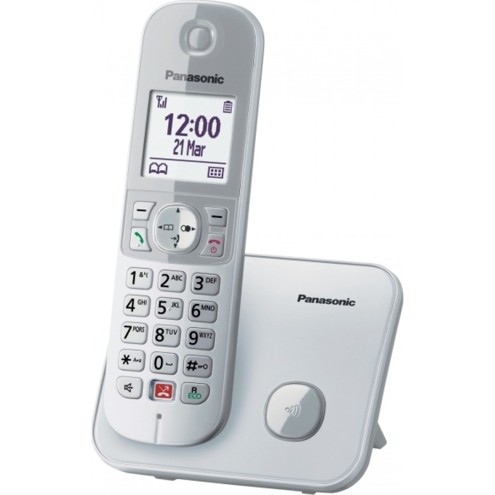 Panasonic KX-TG6851 Ασύρματο Τηλέφωνο με ανοιχτή ακρόαση Ασημί Ελληνικό Μενού